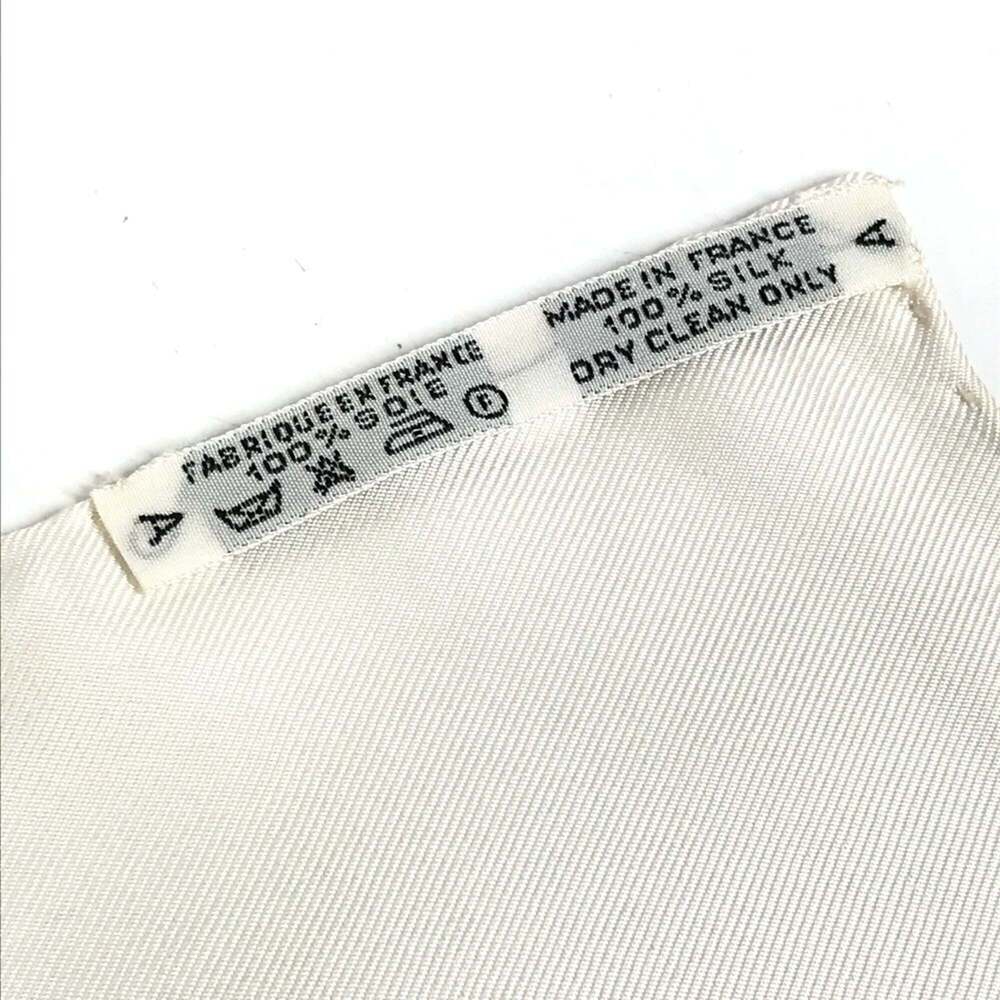 HERMES White Silk Scarf - Picture 6 of 12